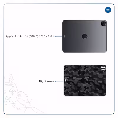 برچسب پوششی ماهوت مدل Night-Army مناسب برای تبلت اپل iPad Pro 11 (GEN 2) 2020 A2231