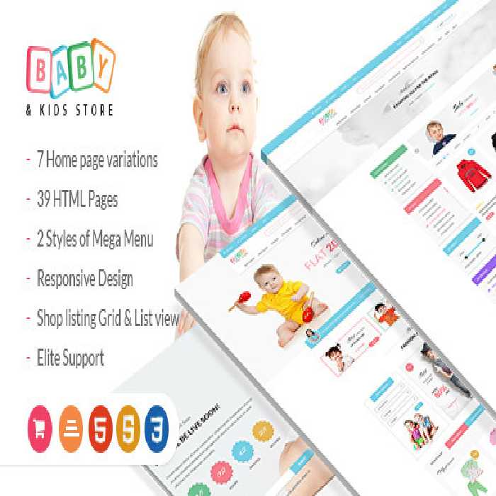 دانلود قالب HTML فروشگاهی راستچین Baby &amp; Kids Store