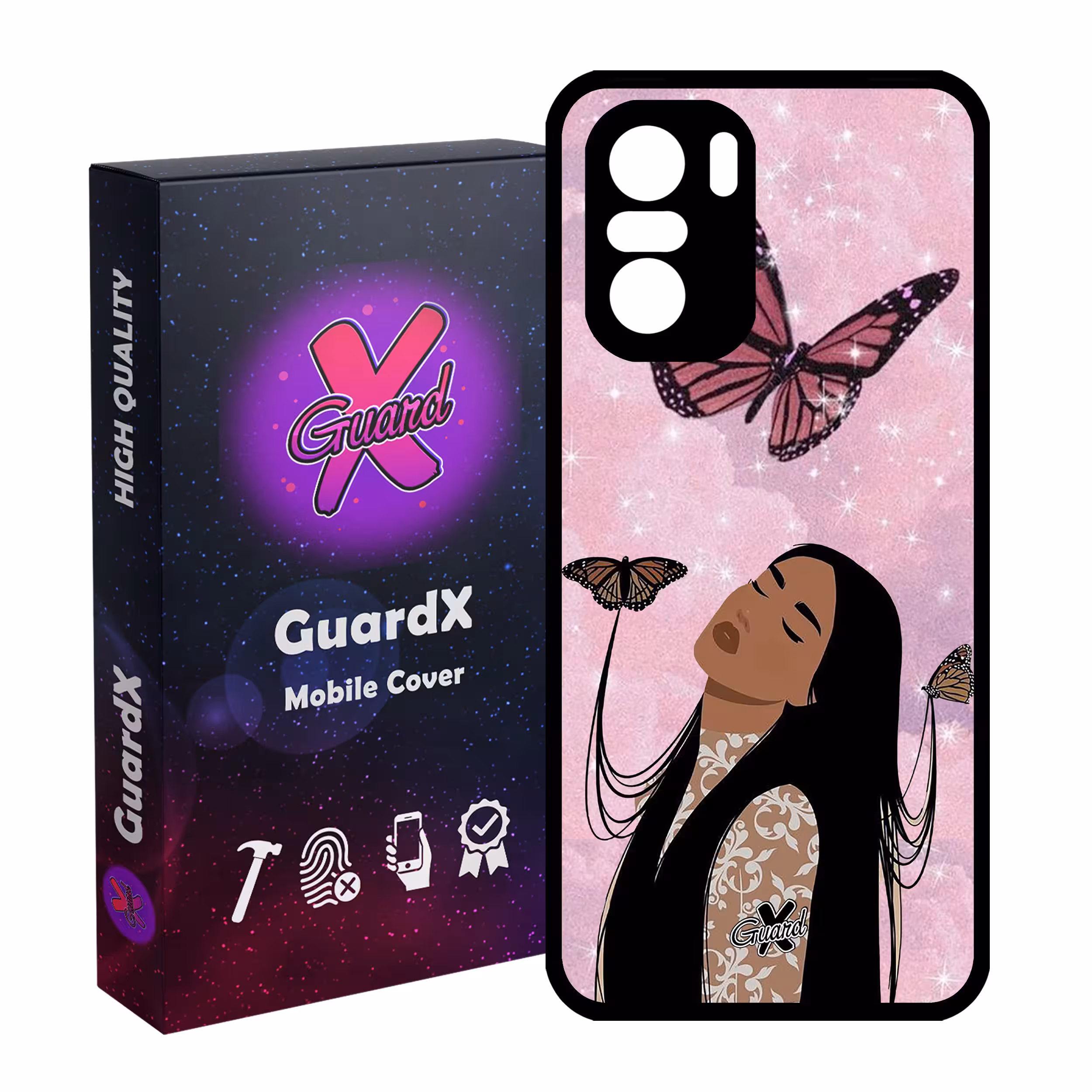 کاور گارد ایکس طرح Girl مدل Glass10297 مناسب برای گوشی موبایل شیائومی Poco F3/MI 11X/MI 11X Pro/Redmi K40/K40 Pro