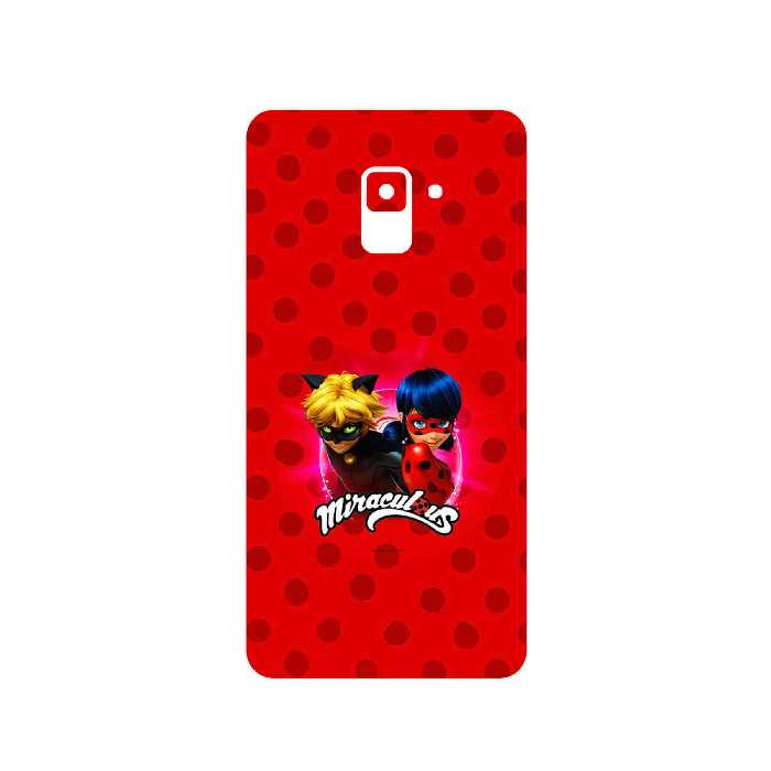 برچسب پوششی ماهوت مدل Ladybug and Cat Noir مناسب برای گوشی موبایل سامسونگ Galaxy A8 Plus 2018