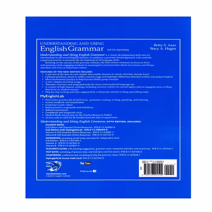 کتاب Understanding And Using English Grammar اثر Betty S. Azar And Stacy A. Hagen انتشارات الوندپویان