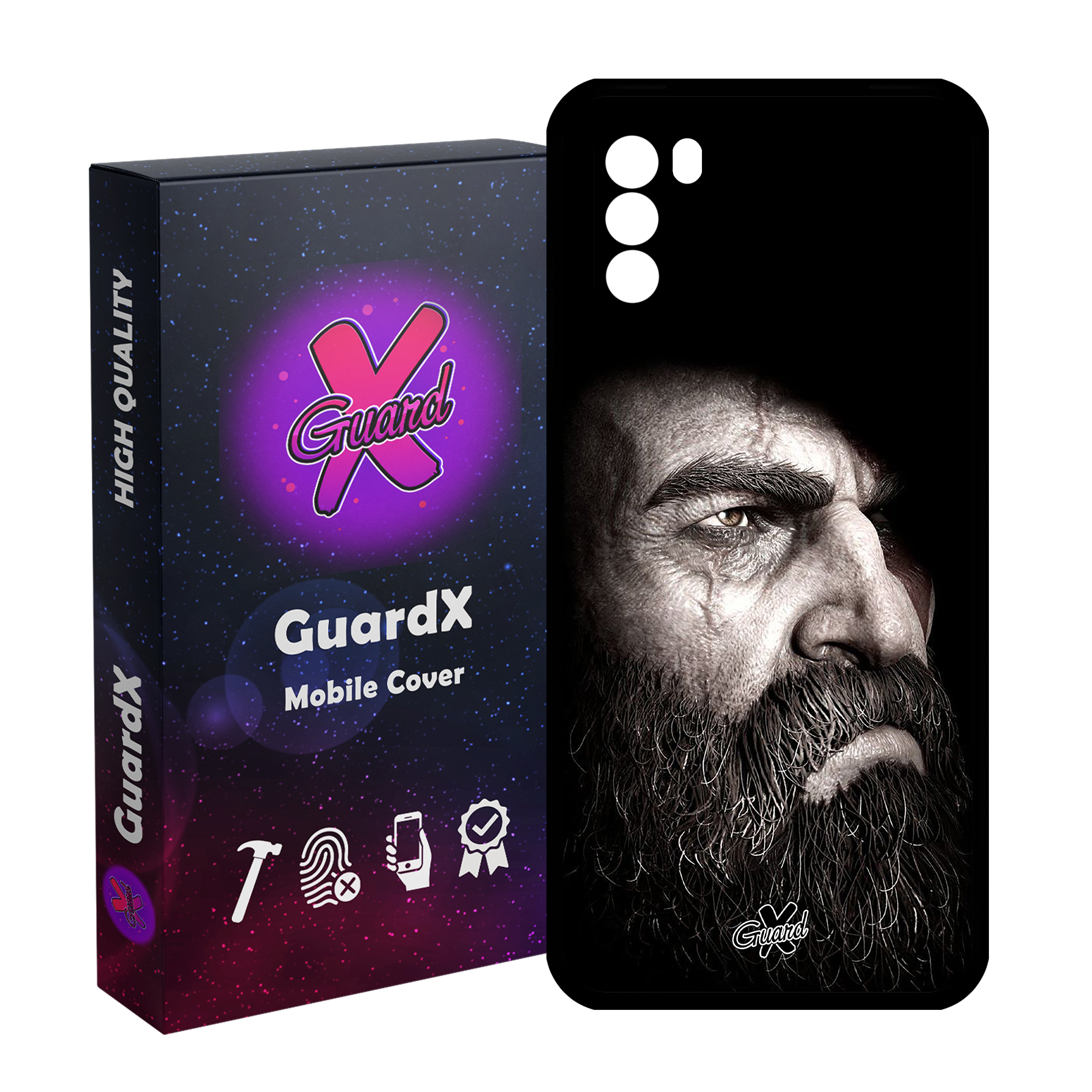 کاور گارد ایکس طرح God of War مدل Glass10100 مناسب برای گوشی موبایل شیائومی Poco M3