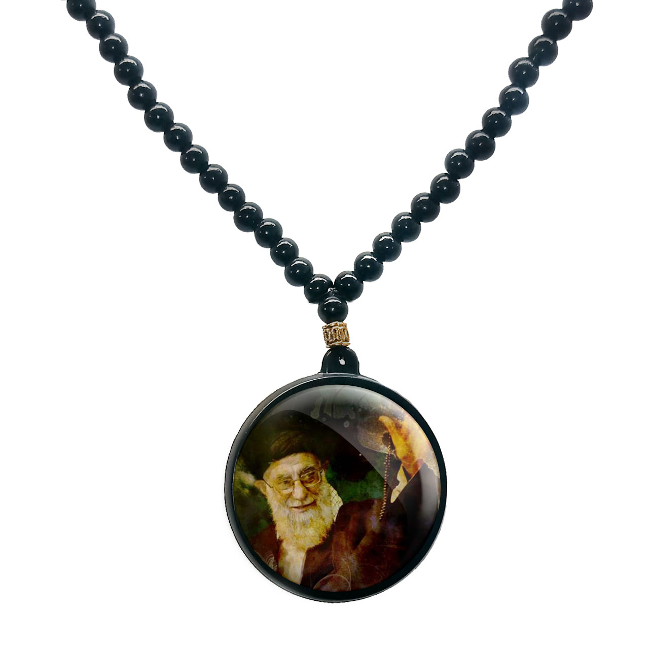 گردنبند پرمانه طرح تصویر آیت الله خامنه ای کد pmd.11701 مدل دو طرفه