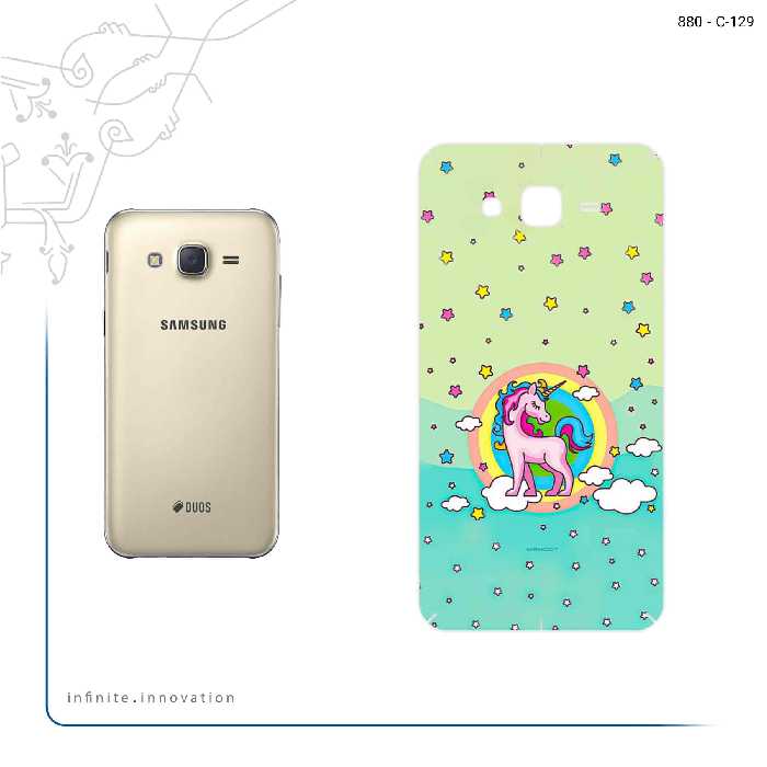 برچسب پوششی ماهوت مدل Rainbow unicorn adventure مناسب برای گوشی موبایل سامسونگ Galaxy J7 2015