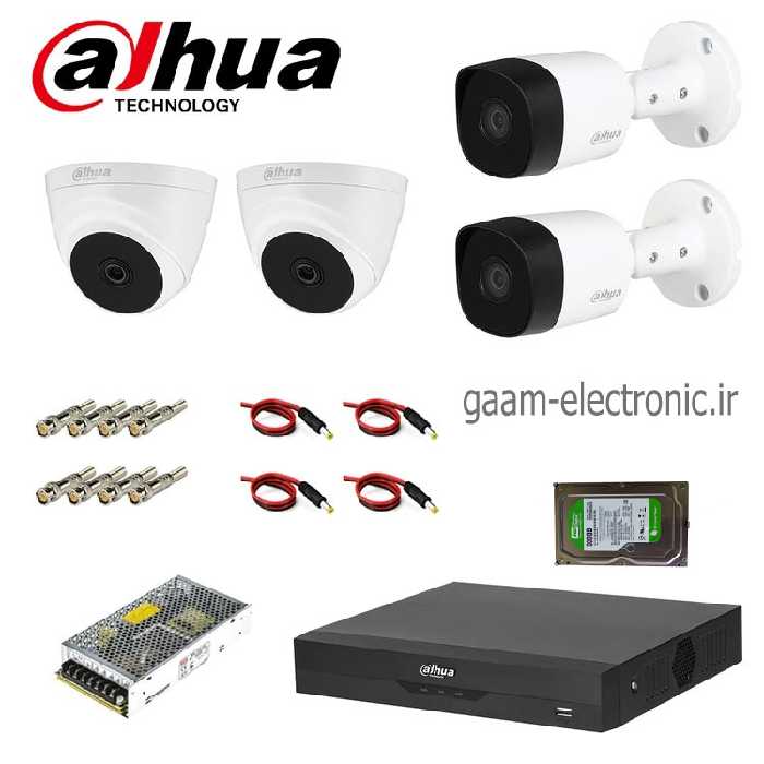 پکیج کامل4دوربین داهوا مدلT2A21-B2A21به همراه هارد