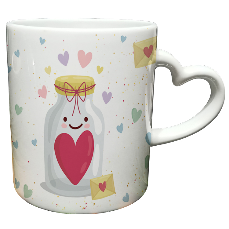 ماگ مدل دسته قلبی طرح عاشقانه کد 41