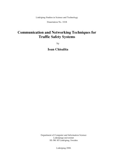 خرید و دانلود نسخه کامل کتاب Communication and networking techniques for traffic safety systems