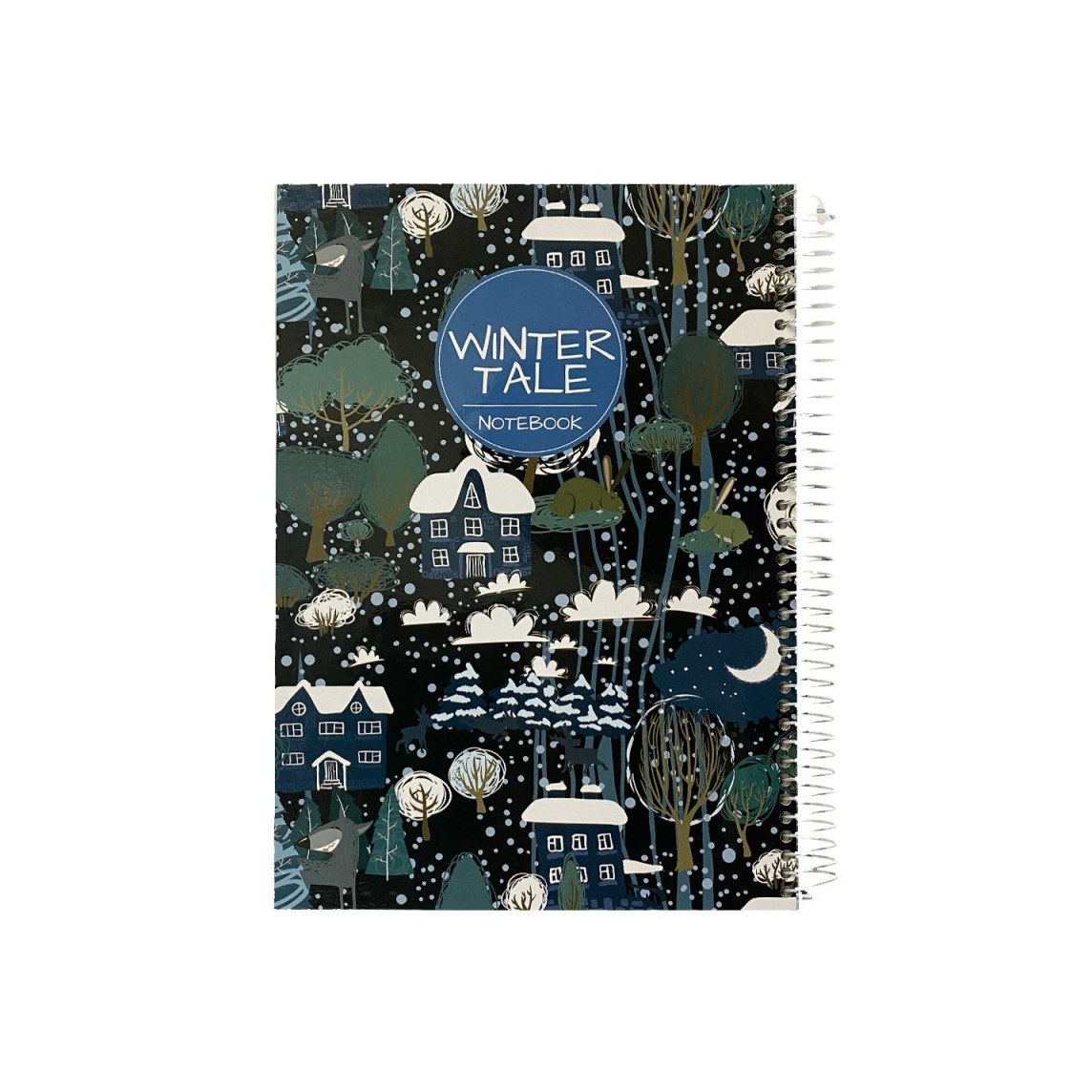 دفتر سیمی 100 برگ پاپکو - وزیری جلد سخت PN-6170 طرح WINTER TALE