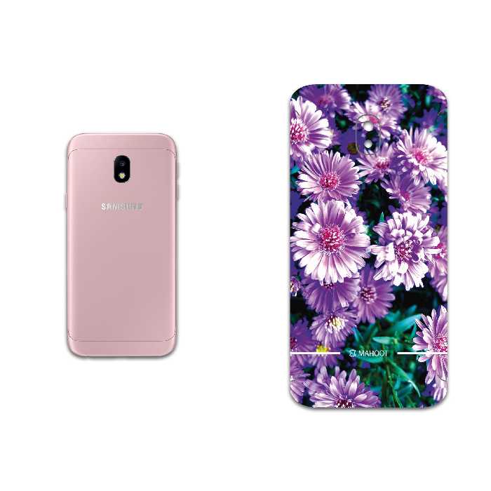 برچسب پوششی ماهوت مدل Purple-Flower مناسب برای گوشی موبایل سامسونگ Galaxy J3 2017