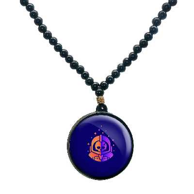 گردنبند پرمانه طرح فضانورد کد pmd.10383 مدل دو طرفه