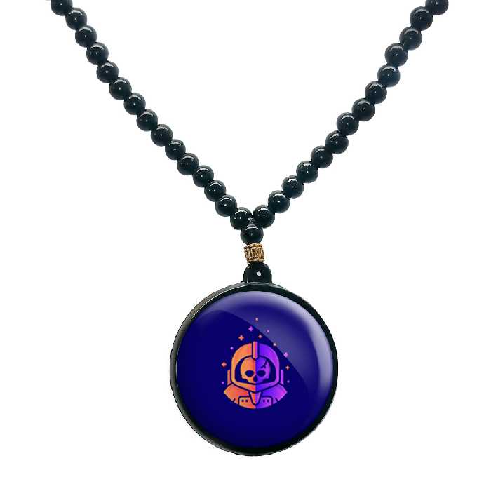 گردنبند پرمانه طرح فضانورد کد pmd.10383 مدل دو طرفه