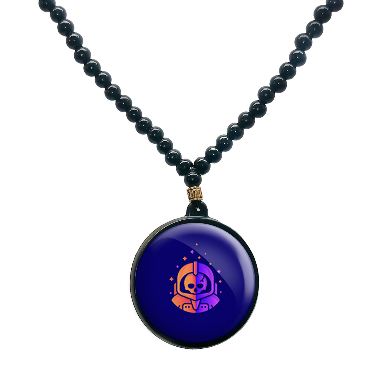 گردنبند پرمانه طرح فضانورد کد pmd.10383 مدل دو طرفه