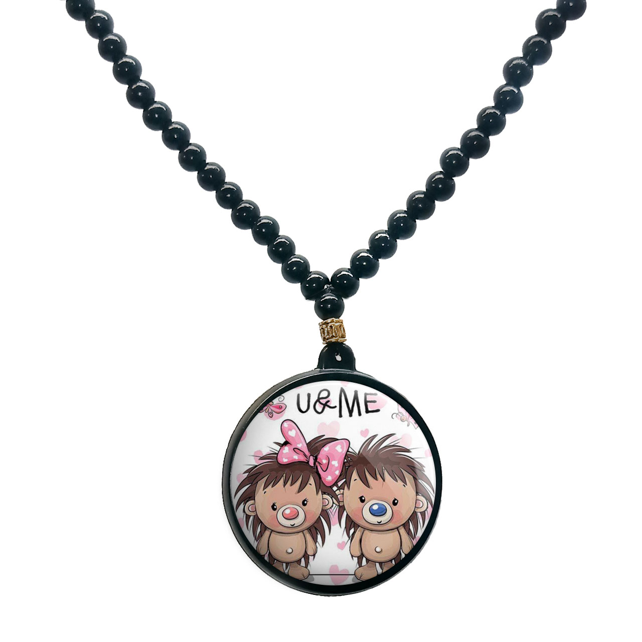 گردنبند پرمانه طرح عاشقانه کد pmd.7063 مدل دو طرفه