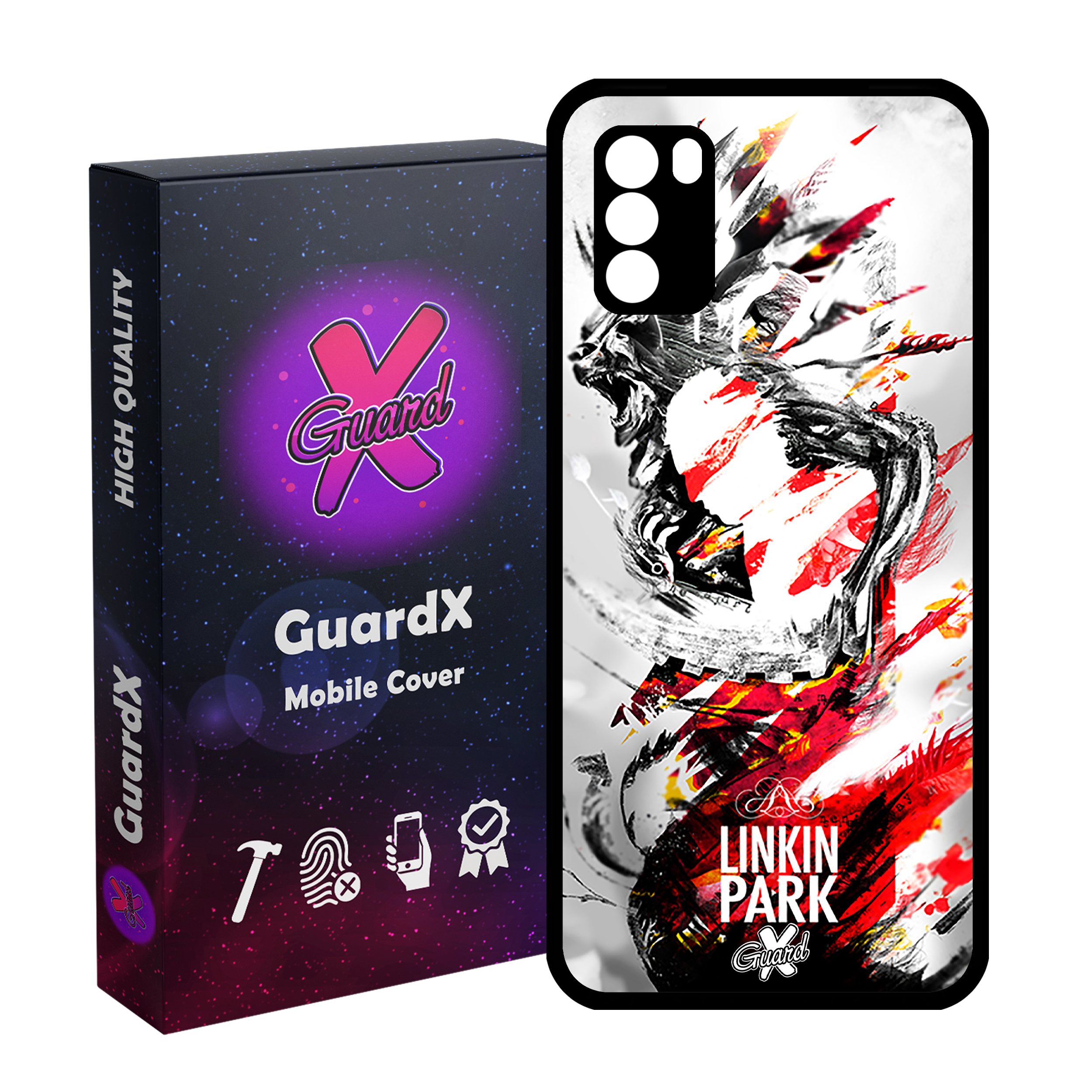 کاور گارد ایکس طرح Linkin Park مدل Glass10082 مناسب برای گوشی موبایل شیائومی Poco M3