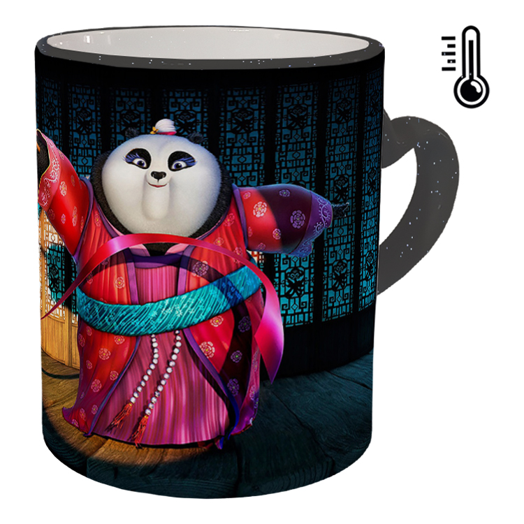 ماگ حرارتی مدل دسته قلبی اکلیلی طرح پاندا کنگ فو کار کد 15