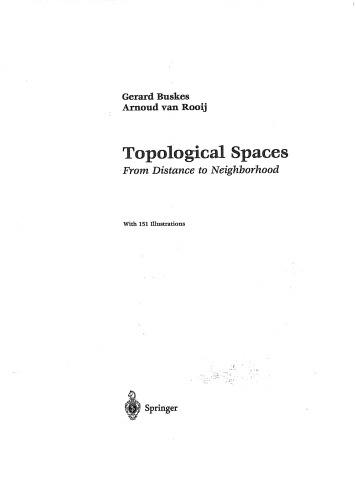 خرید و دانلود نسخه کامل کتاب Topological spaces From distance to neighborhood