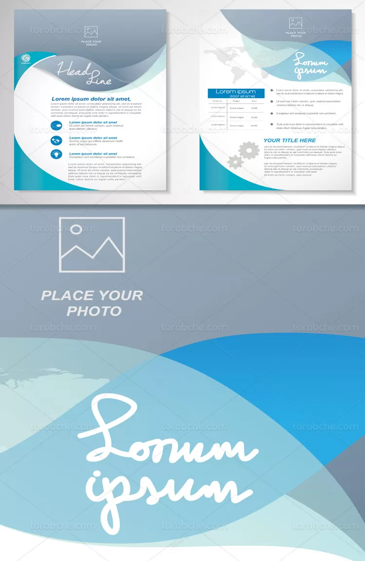 وکتور بروشور دو طرفه A4 | گرافیک با طعم تربچه