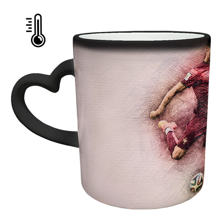 ماگ حرارتی مدل دسته قلبی اکلیلی طرح رونالدو کد 31