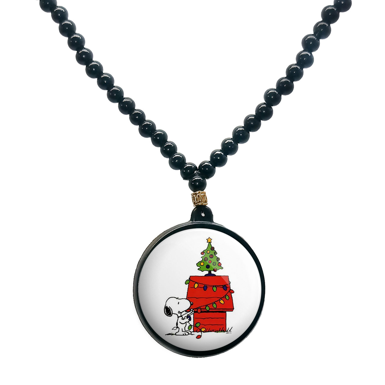 گردنبند پرمانه طرح اسنوپی کد pmd.14555 مدل دو طرفه