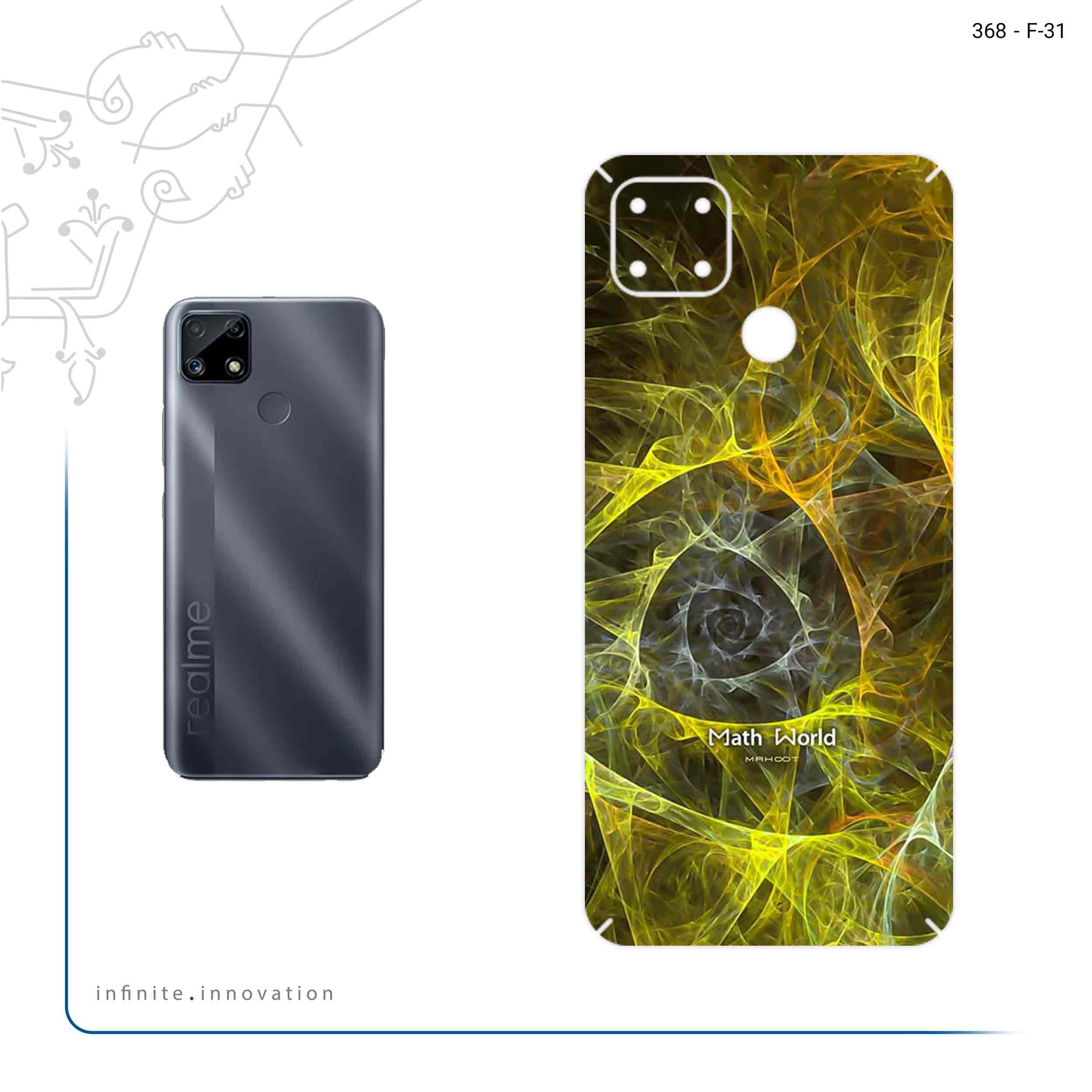 برچسب پوششی ماهوت مدل Mathematical Geometric Shape 6 مناسب برای گوشی موبایل ریلمی C25s