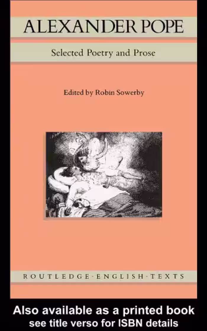خرید و دانلود نسخه کامل کتاب Alexander Pope: Selected Poetry and Prose (Routledge English Texts)