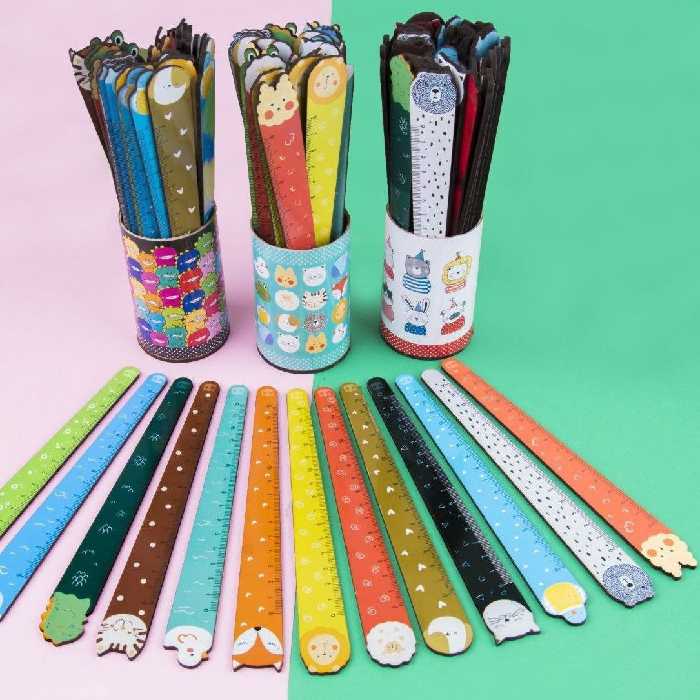 خط کش چوبی حیوانات 15 سانت