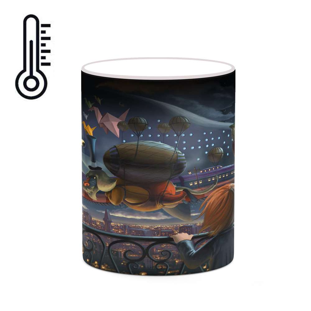 ماگ حرارتی کاکتی طرح نقاشی کارتونی مدل mgh18722