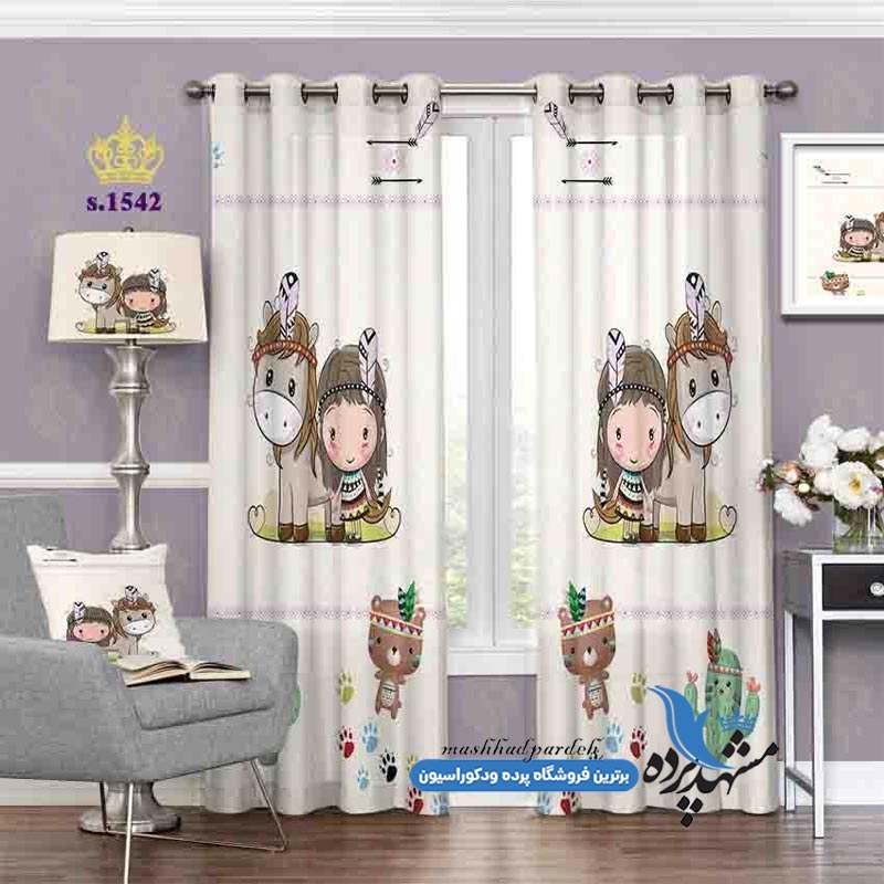 پرده پانچ کودکانه طرح لباس سرخ پوستی کد s-1542