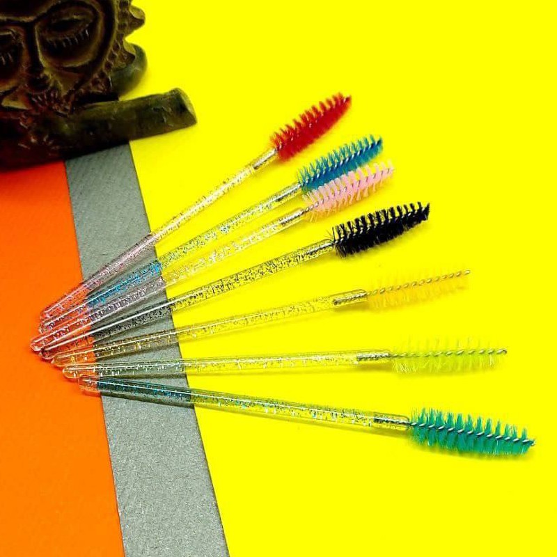 پک 50 عددی اسپولی مژه و ابرو فرچه صابون ابرو شانه ابرو 