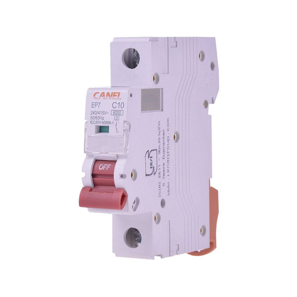 فیوز مینیاتوری یک پل 10 آمپر کانل مدل C10-6K-EP7-1P