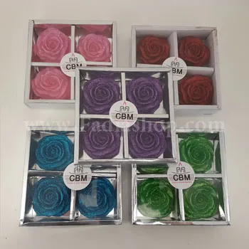 شمع گل 4 تایی رنگی