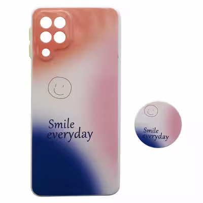 کاور طرح Smile Everyday کد S8931 مناسب برای گوشی موبایل سامسونگ Galaxy A22 4G به همراه پایه نگهدارنده
