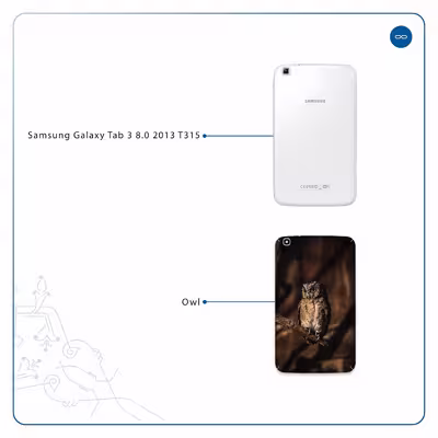 برچسب پوششی ماهوت مدل Owl مناسب برای تبلت سامسونگ Galaxy Tab 3 8.0 2013 T315