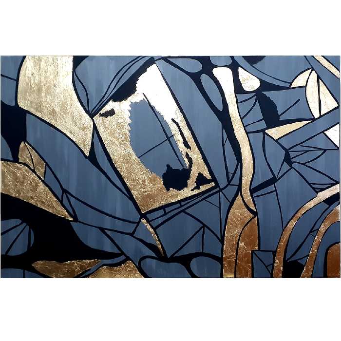 تابلو نقاشی ورق طلا طرح کوبیسم کد 0079 