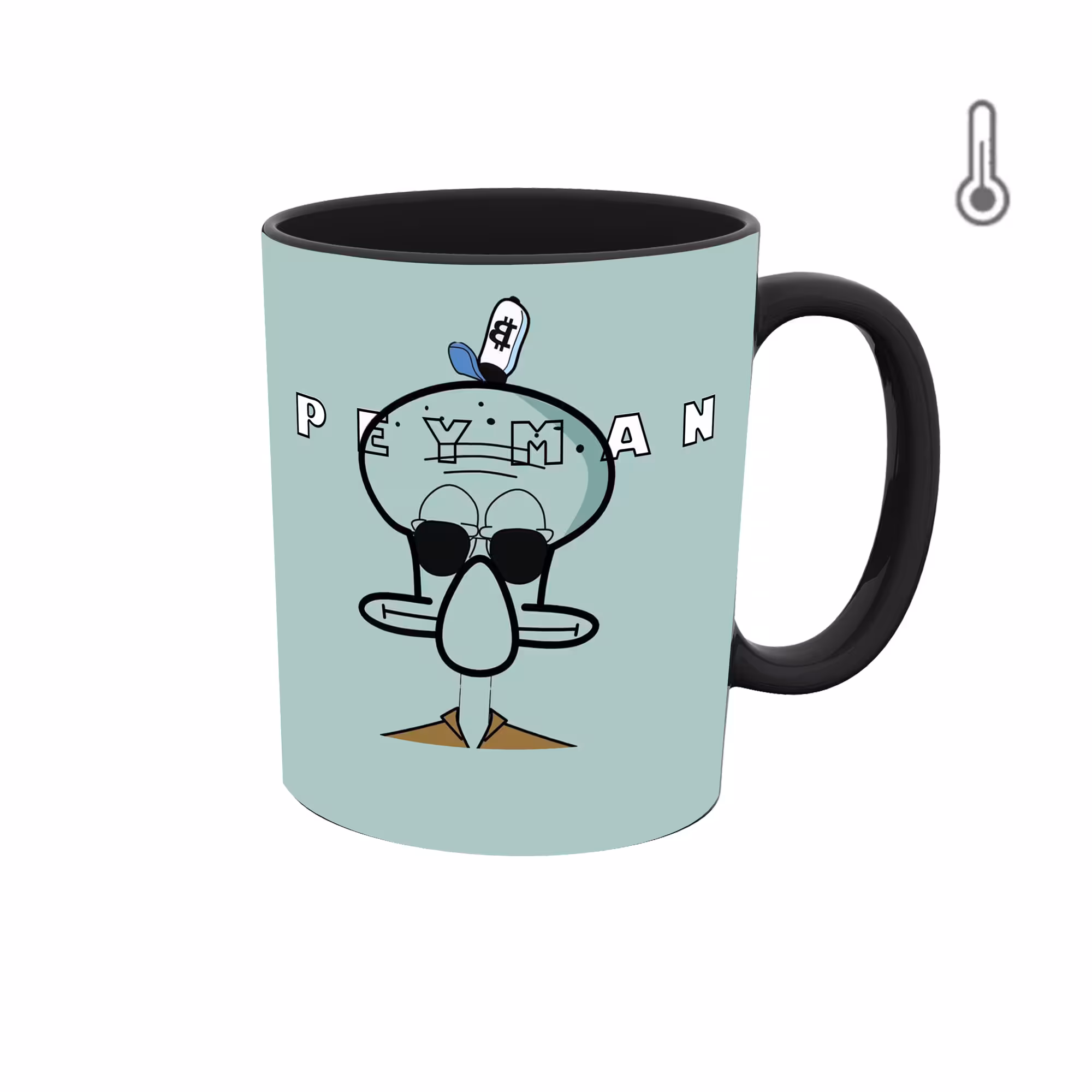 ماگ حرارتی طرح اسم پیمان مدل گرافیکی اختاپوس 