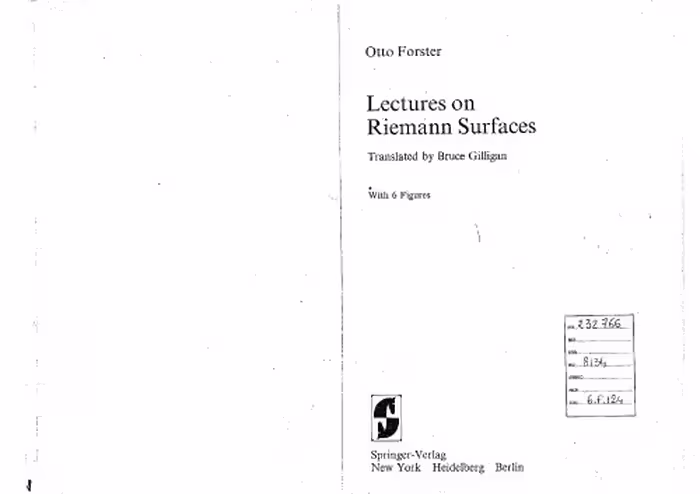 خرید و دانلود نسخه کامل کتاب Lectures on Riemann Surfaces