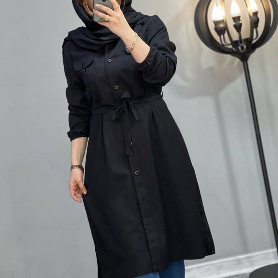 مانتو زنانه جلو بسته دکمه دار عیدانه 5