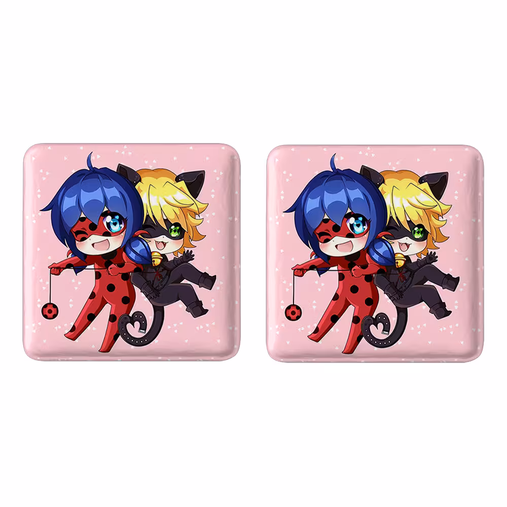 پیکسل خندالو مدل دختر کفشدوزکی و پسر گربه ای کد 3486 به همراه مگنت