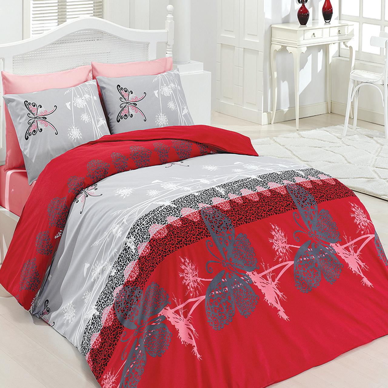 سرویس ملحفه ماژولی مدل Butterfly-V1 دو نفره 4 تک