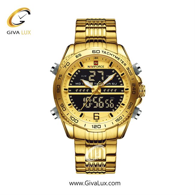 ساعت مچی مردانه بند استیل ناوی فورس (نیوی فورس) NF9195 G/G/G
