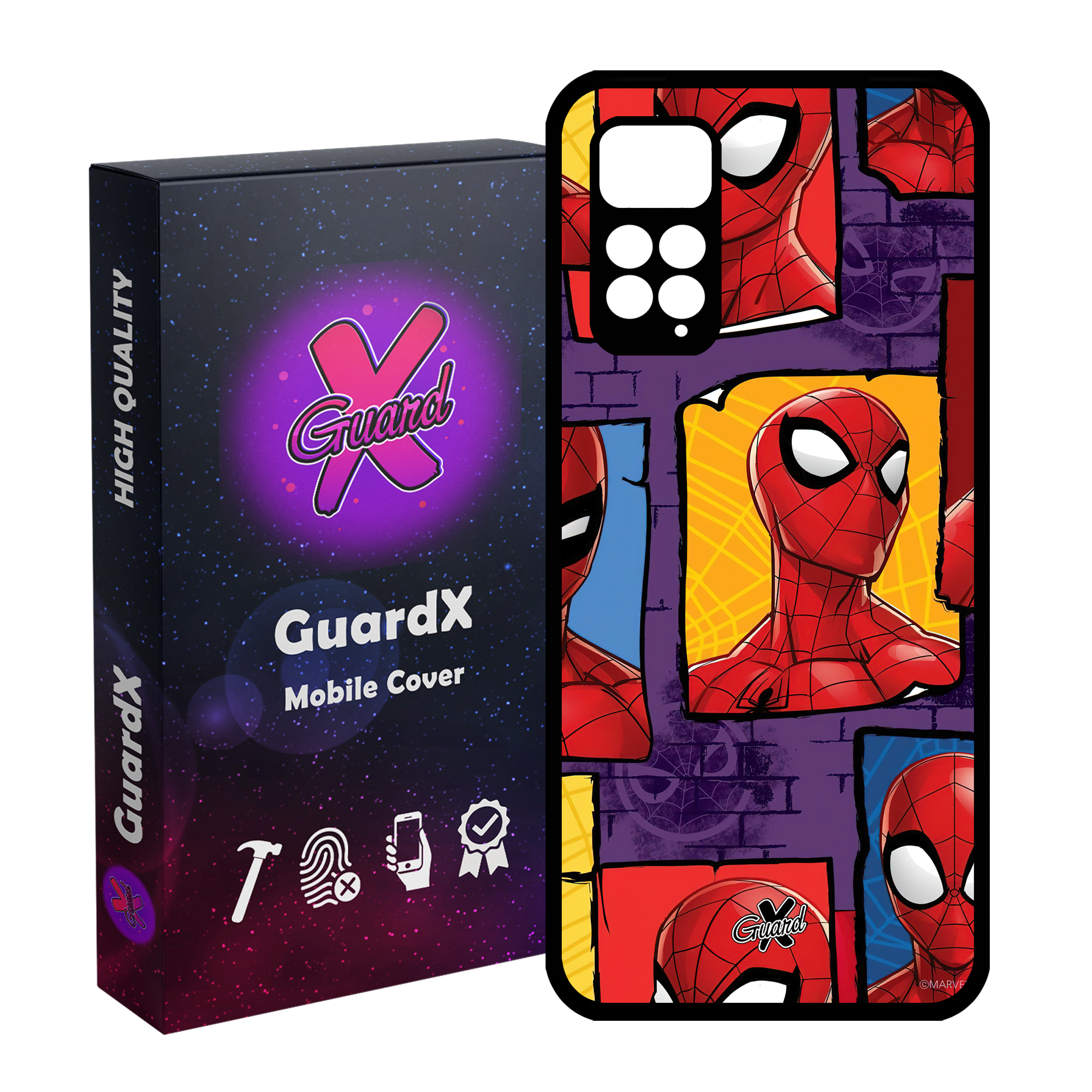 کاور گارد ایکس طرح مرد عنکبوتی مدل Glass10501 مناسب برای گوشی موبایل شیائومی Redmi Note 11 Pro 4G/5G