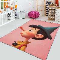 فرشینه طرح سه بعدی پینوکیو ب زمینه صورتی روشن HQ-3240