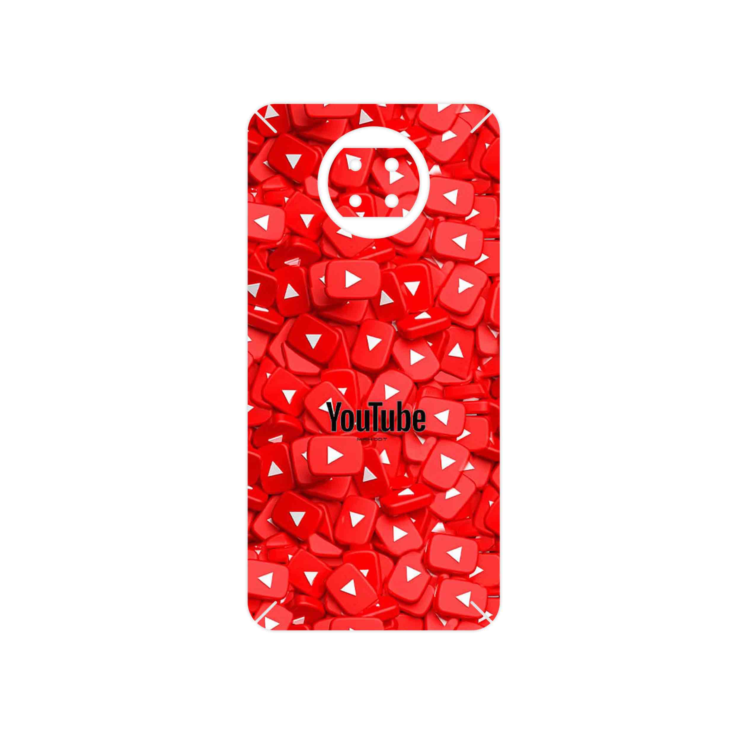 برچسب پوششی ماهوت مدل Youtube مناسب برای گوشی موبایل شیائومی Redmi Note 9T