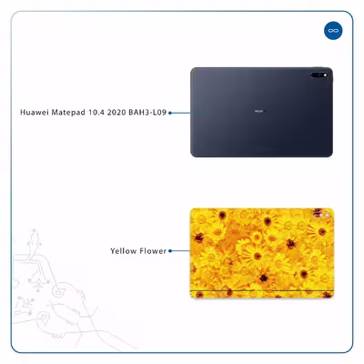 برچسب پوششی ماهوت مدل Yellow-Flower مناسب برای تبلت هوآوی Matepad 10.4 2020 BAH3-L09