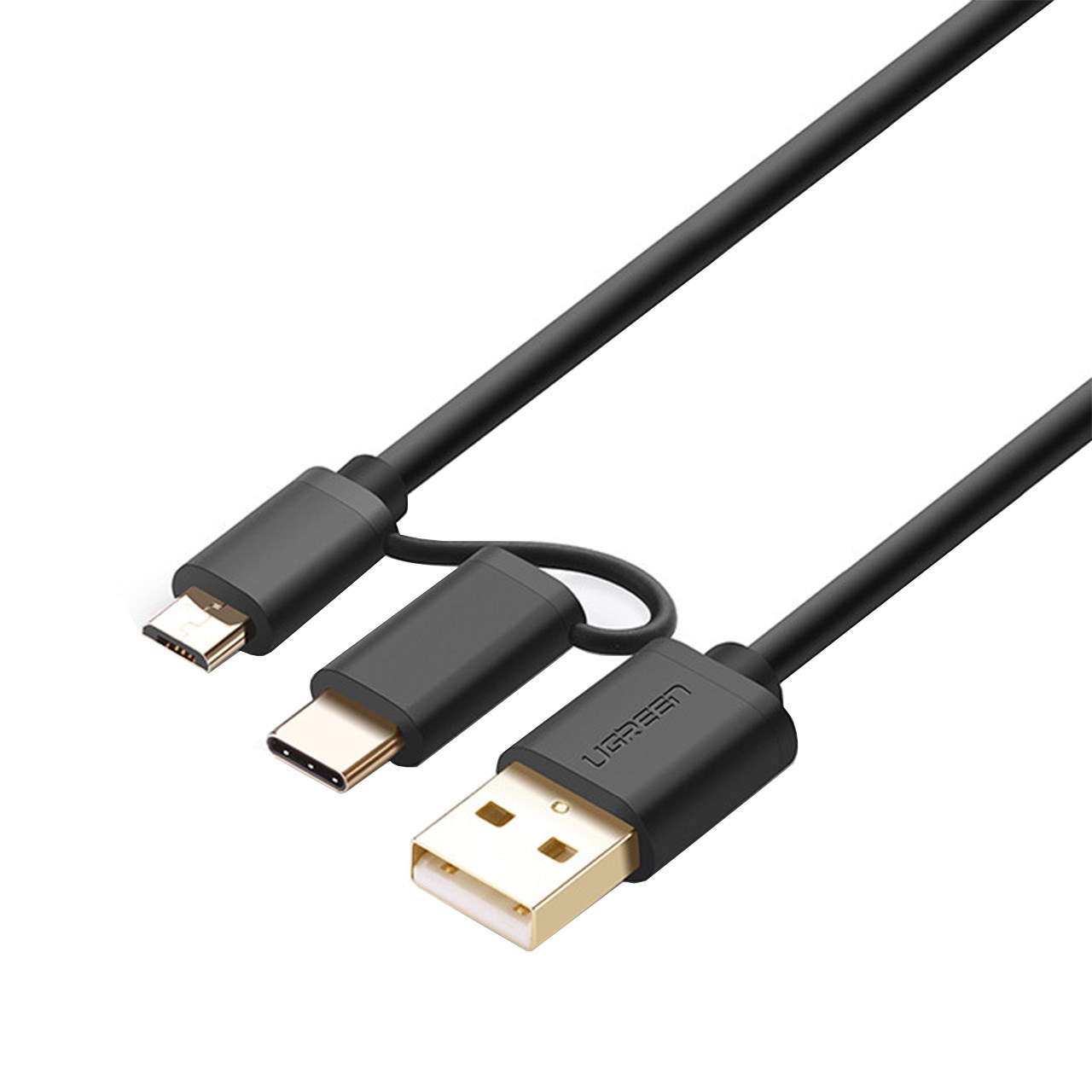 کابل تبدیل USB به microUSB و USB-C یوگرین مدل US142 طول 1 متر