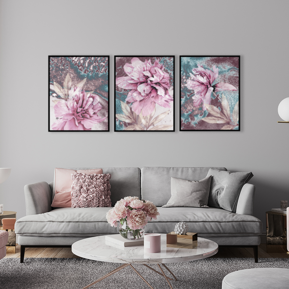 تابلو مدل گل SH-G-1 مجموعه 3 عددی