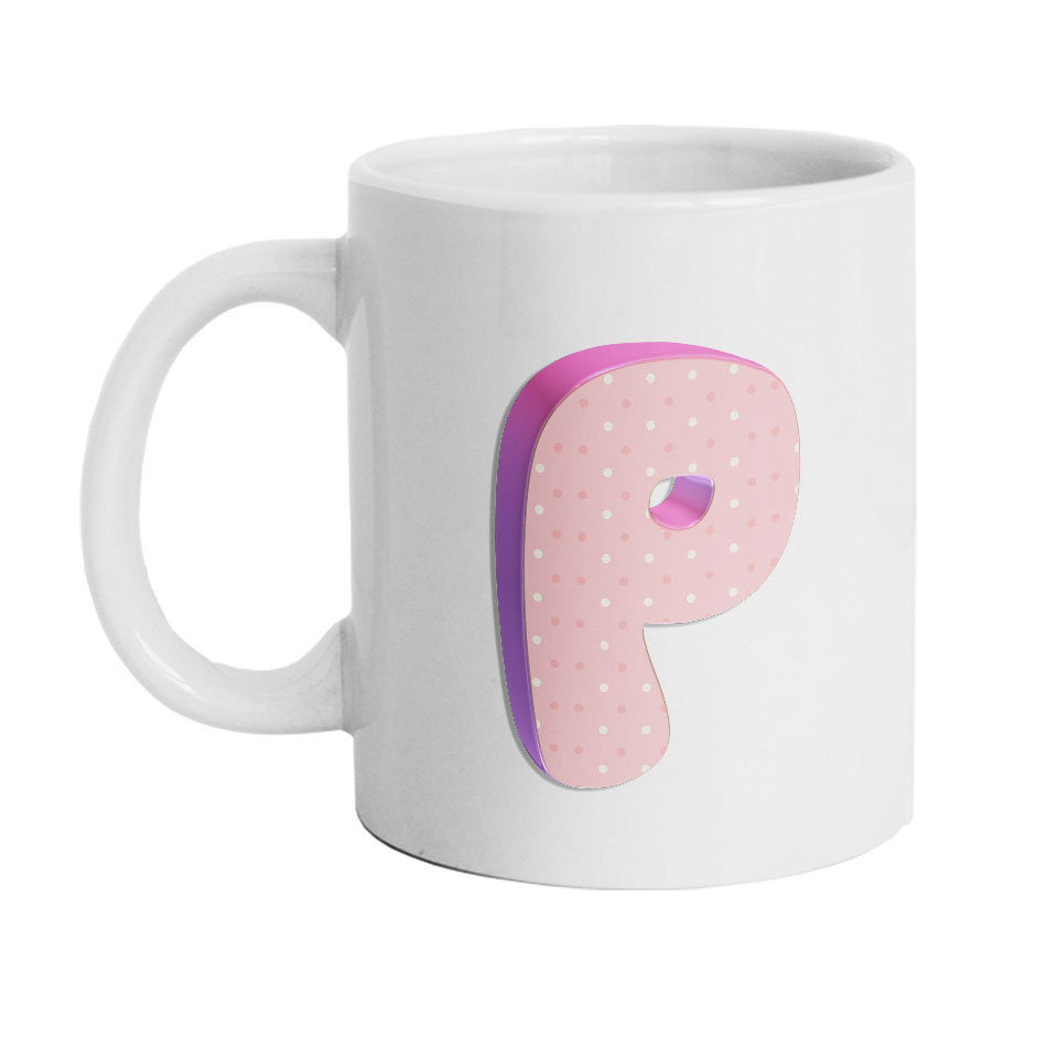 ماگ دارلی طرح حرف P مدل MG2535