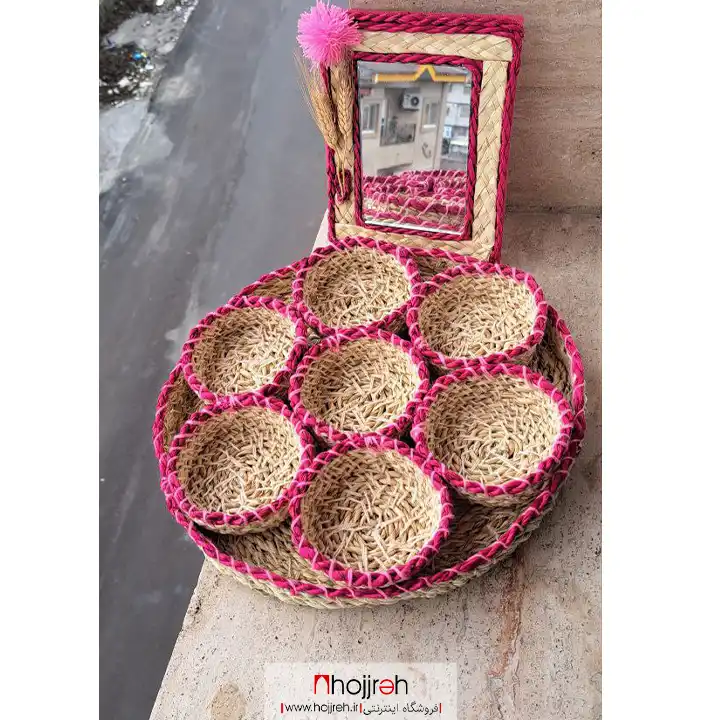 اطلاعات ، قیمت و خرید هفت سین حصیری همراه آینه کد SNV142