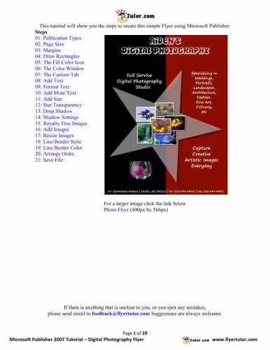 خرید و دانلود نسخه کامل کتاب Digital Photography Flyer (using Microsoft Publisher)