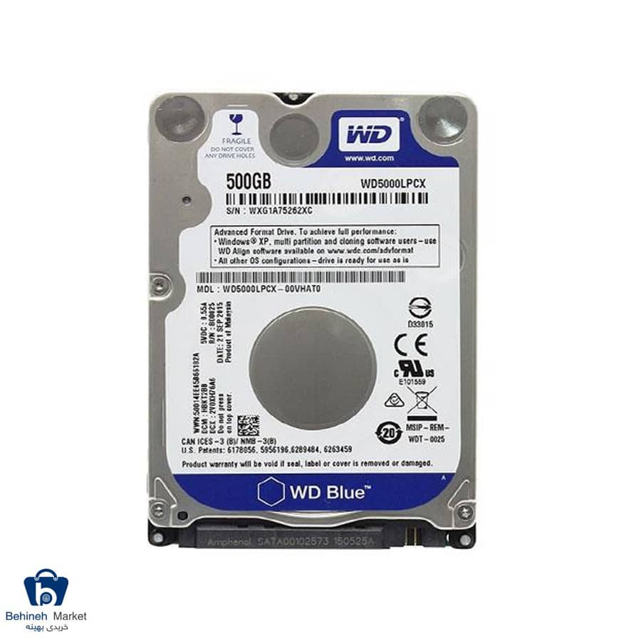 هارد اینترنال لپتاپی وسترن دیجیتال مدل WD5000LPCX 500GB